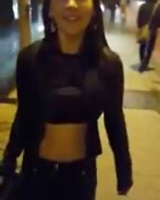julie walking as a slutby night in hot boots and nude belly 