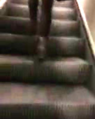 Black shiny Pantyhose Subway Teen upskirt