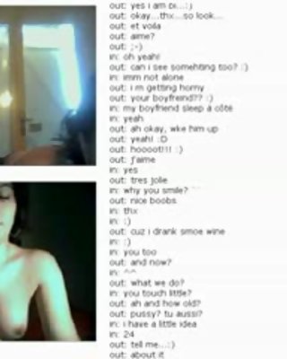 French lady showing stuff #Chatroulette