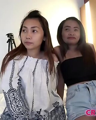 Éjaculation interne plan à trois avec deux filles sexy thai